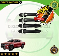 Toyota Hilux Conquest 2021-2022 Door Handle Cover Garnish Matte Black ( Car Accessories )