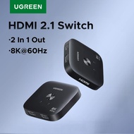 UGREEN HDMI 2.1 Switch 8K@60Hz 2 in 1 Out bidirectional switcher Button Control HDMI Switch