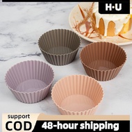 [H·U] 4-12pcs Reusable Silicone Muffin Liners, High Temp Cupcake Baking Molds PH