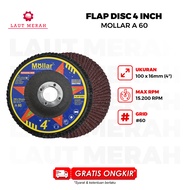 MATA MOLLAR Flap Disc 4" MOLLAR P80 P100 P120 P 240 MOLLAR Sandpaper Stacking Grit 80 100 120 240 Sa