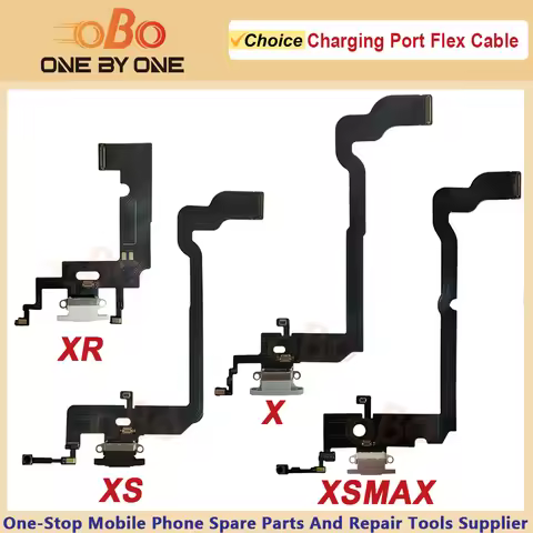 Charging Port Flex Cable for iPhone X XS Max XR Black White Gold USB Charger Dock Connector with Mic