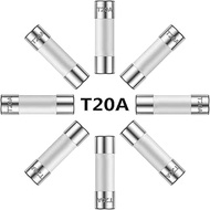ALLECIN 20A 250V 5x20MM Slow Blow Ceramic Fuses 20 Amp 250 Volt 0.2 x 0.78 Inch Time Delay Tube Fuse