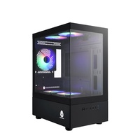 【Superchannel 視博通】LEX100M(B) 電腦機殼黑/M-ATX/全景玻璃/顯卡長31.5cm/CPU高16.5cm