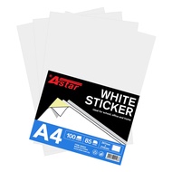 Astar White Sticker - A4 Size / 85GSM / 100 Sheets (WS830)