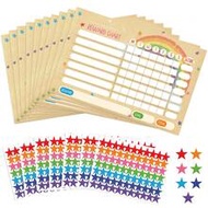 10pcs Reward Charts And 7pcs Star Stickers - Positive Reinforcement Star Charts, Reward Household Ch