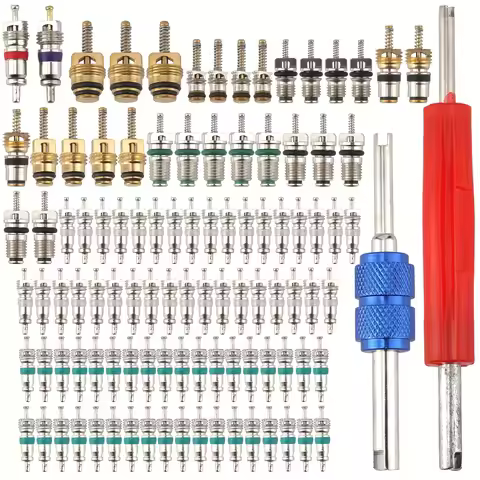 102Pcs Air Conditioning Valve Core - Valve Cores Accessories A/C R12 R134a Accessories Kit, Tire Val