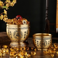 9.5cm Baifu Cylinder Brass Cornucopia Rice Cylinder Living Room Home Decoration Crafts Opening Gift 