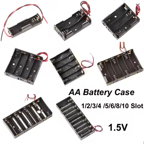 AA Battery Case 1.5V AA Battery Box 1/2/3/4/5/6/8/10 Slot AA Battery Holder 14500 AA Storage Box DIY