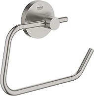 GROHE Essentials 40689DC1 Toilet Paper Holder (without Lid, Concealed Fixing, Durable Surface), Supe