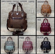 A 9889  TAS WANITA FASHION JUNFA MULTIFUNGSI ,RANSEL ,SLEMPANG ,JINJING, BAHAN PARSUT TEBAL