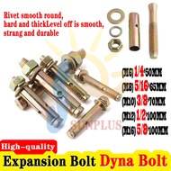 10pcs-Dyna bolt s/Expansion Bolt 1/4", 5/16", 3/8",1/2''，5/8‘’ QdBJ