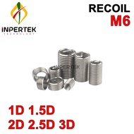 Recoil M6X1 Thread Helicoil Drat Baut Repair Stainless Kunci Verbos