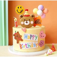 Topper Korean Cake bear beruang hiasan kue ultah ulang tahun birthday