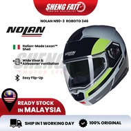 NOLAN N90-3 ROBOTO (346) Full Face Helmet Motor Topi Keledar Keselamatan SIRIM Helmet Flip Up SHENGF