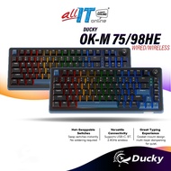 DUCKY OK-M Tri-Mode Mechanical Hotswap Keyboard 75%/98% Layout, Wine Red Switch