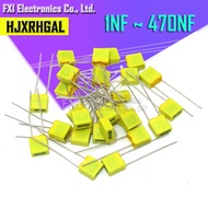 20pcs Polypropylene Safety Plastic Film 100V 1nF ~ 470nF 100nf 220nf 10nf 47nf 22nf 1nf 0.47uf 0.1uf