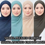 SHAWL PLEATED HALUS EMBOSS/EMBOSS ROSE (BORONG SAHAJA)