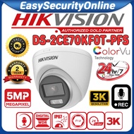 HIKVISION ColorVu 5MP Indoor Dome TVI Camera 5.0MP HIK DS-2CE70KF0T-PFS Super HD CCTV Full Time Colo
