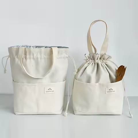 Japanese style lunch box insulation bag thickened Student office workers bring lunch portable lunch 