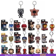 Funko Pop Avengers Keychain Captain America/Iron Man/SpiderMan/Wonder Woman/ Groot/Demogorgon/Dragon/Batman/DeadPool Keyring