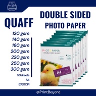 QUAFF Double Sided Glossy Photo Paper 120gsm/140gsm/160gsm/200gsm/220gsm/250gsm/300gsm A4 50 sheets