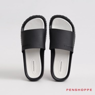 Penshoppe Rubber Dual Color Moulded Sliders Slippers For Women (Black/Latte Brown)