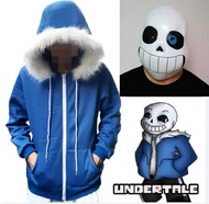 【Exclusive Offer】 Sans Undertale Cosplay Hoodies Latex Fresh Skeleton Jacket Sans Plus Velvet Hooded