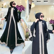 Kaftan Lebaran Terbaru 2023 Mewah / Aimar Kaftan Bahan Crinkle Airflow Aplikasi Renda / Baju Kaftan