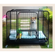 Dog Crate, Dog Cage, Dog Kennel with Four Wheels. and tray, for small to large Breeds Dogs