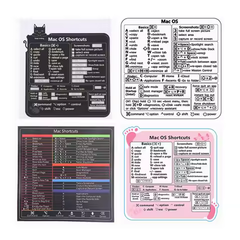 Mac OS Reference Keyboard Shortcut Sticker Adhesive for PC Laptop