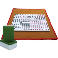 [sgstock] Portable Mahjong Set with Mahjong Ruler, Singapore 30mm Mini Mahjong Set, 160 sheets Green Traditional Classic