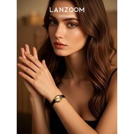 (免運)德國藍族LANZOOM黑金小方糖女士手表女款小眾輕奢可可復古小金表