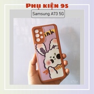 Samsung A73 flexible TPU case with square silhouette, anti-smudge