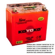 KOYOKO MOTORCYCLE BATTERY 12N9L-BS (12N9) 12V9AH/10HR