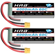 HRB 3S 4000mAh Lipo Battery XT60 11.1V Lipo Battery 60C RC Lipo Batteries Compatible with RC Car RC