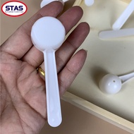 [STAS] 50/100pc 5g White Plastic Measuring Spoon Gram Scoop Food Baking Medicine Powder