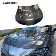 L Style Carbon Fiber Front Bumper Engine Hood Cover Accessories For Toyota Supra A90 FRP Black Car E
