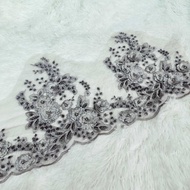 3D Beaded Lace/ Border Lace Tinggi/ Lace Pengantin/  Premium Lace/ Patch Lace/ Embroidery Mesh Botto