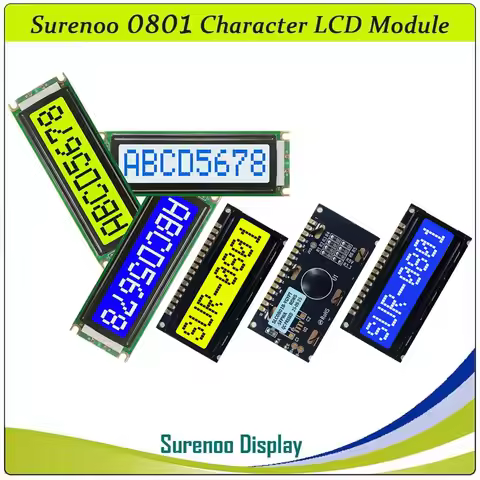 Surenoo 801 0801 8X1 Character LCD Module Display Screen LCM LED Backlight AIP31066 SPLC780D KS0066 