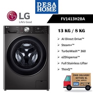 (FOC SHIPPING WITHIN KL) LG FV1413H2BA  13/8KG AI DIRECT DRIVE FRONT LOAD WASHER DRYER