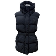 成色極佳☆CANADA GOOSE8813W RAYLA 羽絨背心，帶腰帶和帽子，黑色，XS 碼，美國本土正品，女款，附贈衣架