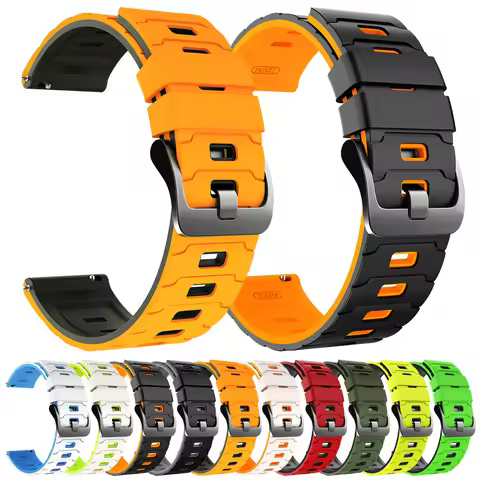22mm Silicone Strap For TicWatch Pro 3 Ultra GPS/LTE E2 S2 GTX Sports Watchband For HUAWEI WATCH 5/G