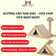[CAT TRIANGLE SCRATCH BED 4IN1] High Quality Sisal, Wooden Frame 55x30x24cm, Sleeping, Anti-Scratch,