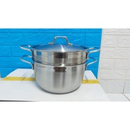 Steamer set 24 -1 stainless steel bottom 430 stainless steel lid (glass)
