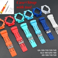 For Casio G-Shock GA100/110/120/140 GD100/110/120 GAX100 GLS100 Watch Case Strap Set Watchband Wrist
