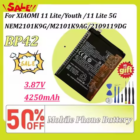 New BP42 3.87V 4250mAh Mobile Phone Battery for XIAOMI 11 Lite/Youth /11 Lite 5G NEM2101K9G/M2101K9A