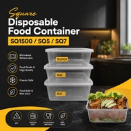 Square Disposable Plastic Food Container 1500ml 2000ml 3000ml SQ1500 SQ5 SQ7Makanan Persegi 30set 50