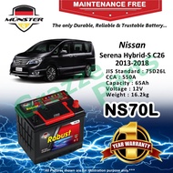 Münster Robust MF CMF NS70 | NS70L | 75D26L (65AH) Car Battery Bateri Kereta for Nissan Serena Hybri