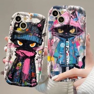 ‌Graffiti Trendy Cute Cat Phone Case For OPPO Realme 15 14 13 Pro Plus C75 C63 C53 C51 C61 Note 50 6