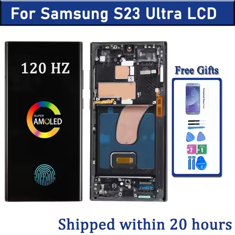 AMOLED Display For Samsung Galaxy S23 Ultra S918 LCD Display Digital Touch Screen Support Fingerprin